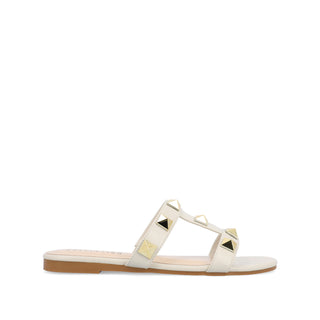 KENDALL SLIDE SANDALS IN FAUX LEATHER