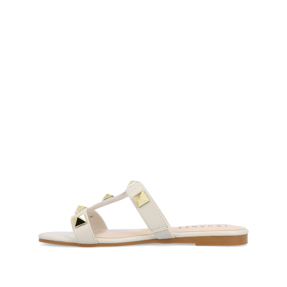 KENDALL SLIDE SANDALS IN FAUX LEATHER