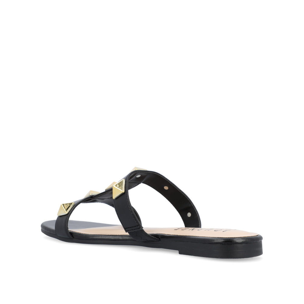 KENDALL SLIDE SANDALS IN FAUX LEATHER