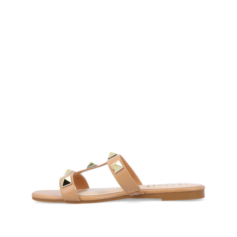 KENDALL SLIDE SANDALS IN FAUX LEATHER