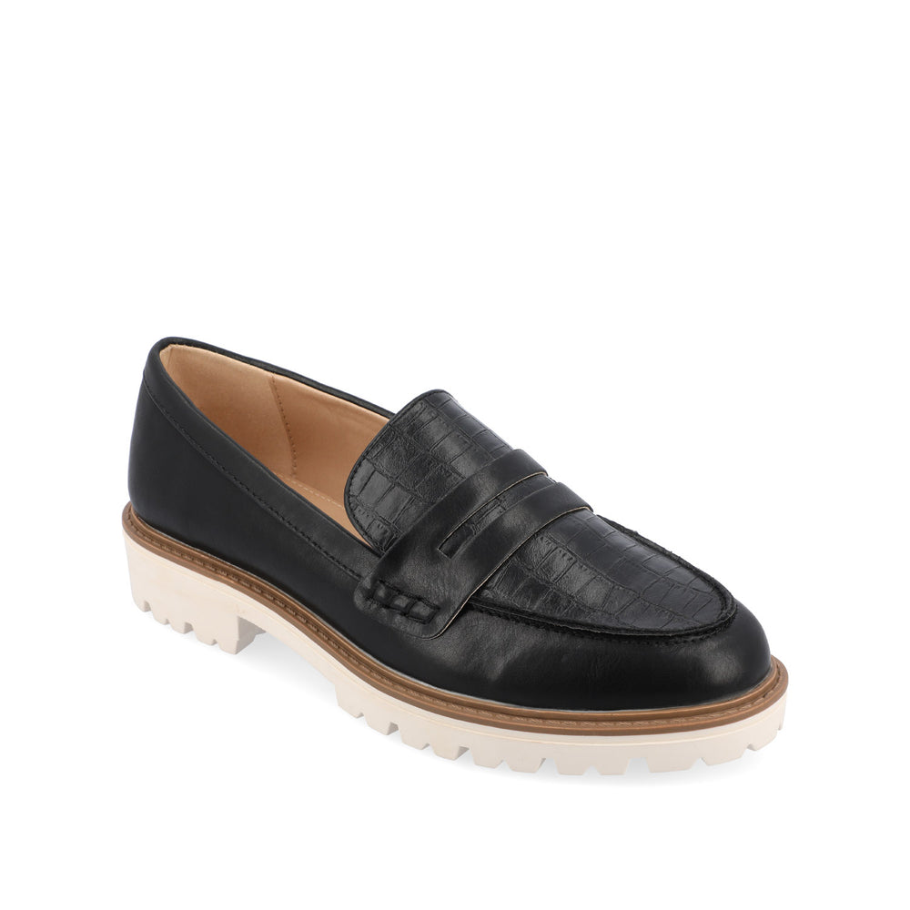 KENLY FAUX LEATHER LOAFER FLATS IN WIDE