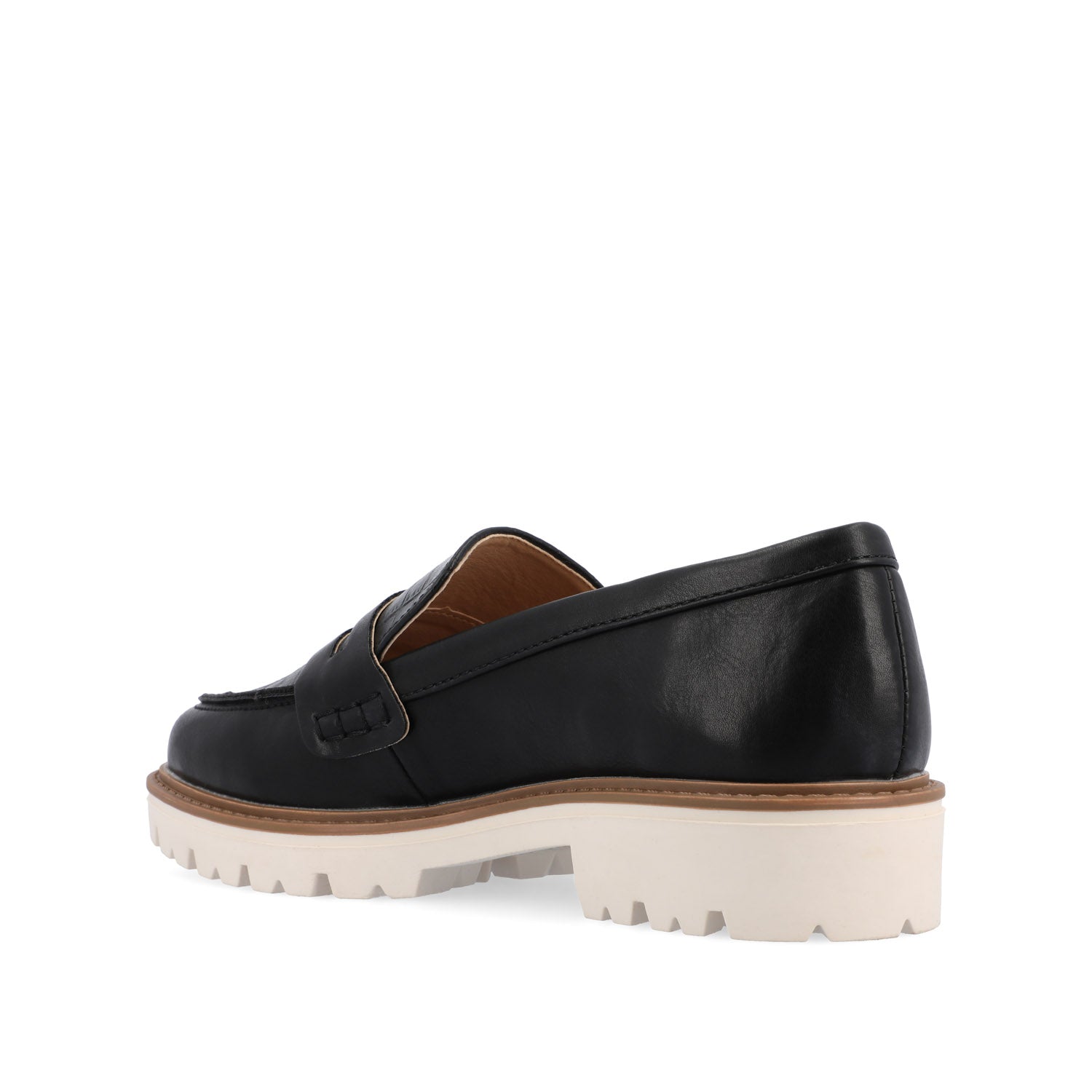 KENLY VEGAN LEATHER LOAFER FLATS IN WIDE - Black PU
