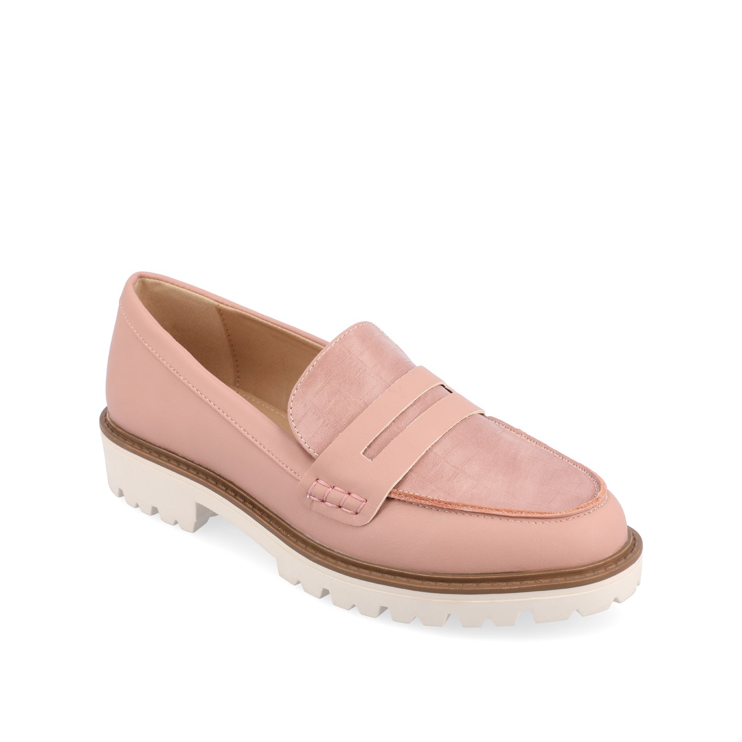 KENLY LOAFER FLATS IN VEGAN LEATHER - Blush PU