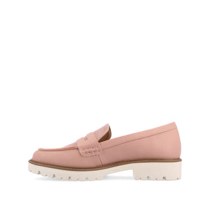 KENLY LOAFER FLATS IN VEGAN LEATHER - Blush PU