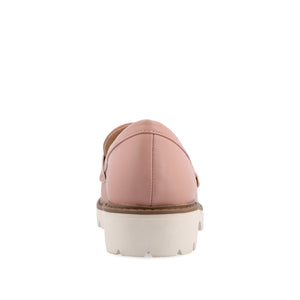 KENLY VEGAN LEATHER LOAFER FLATS IN WIDE - Blush PU