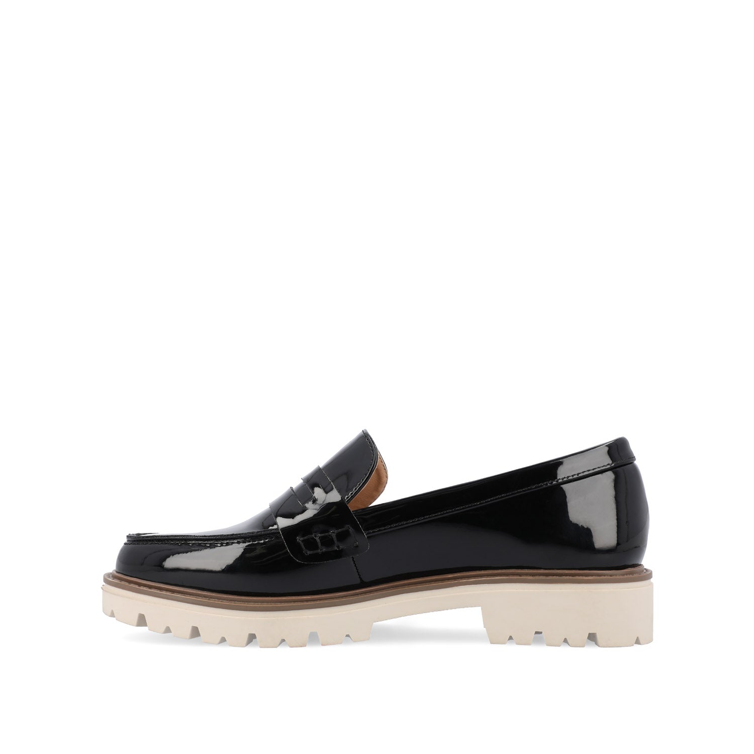 KENLY LOAFER FLATS IN VEGAN LEATHER - Black Patent