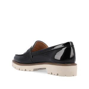 KENLY LOAFER FLATS IN VEGAN LEATHER - Black Patent