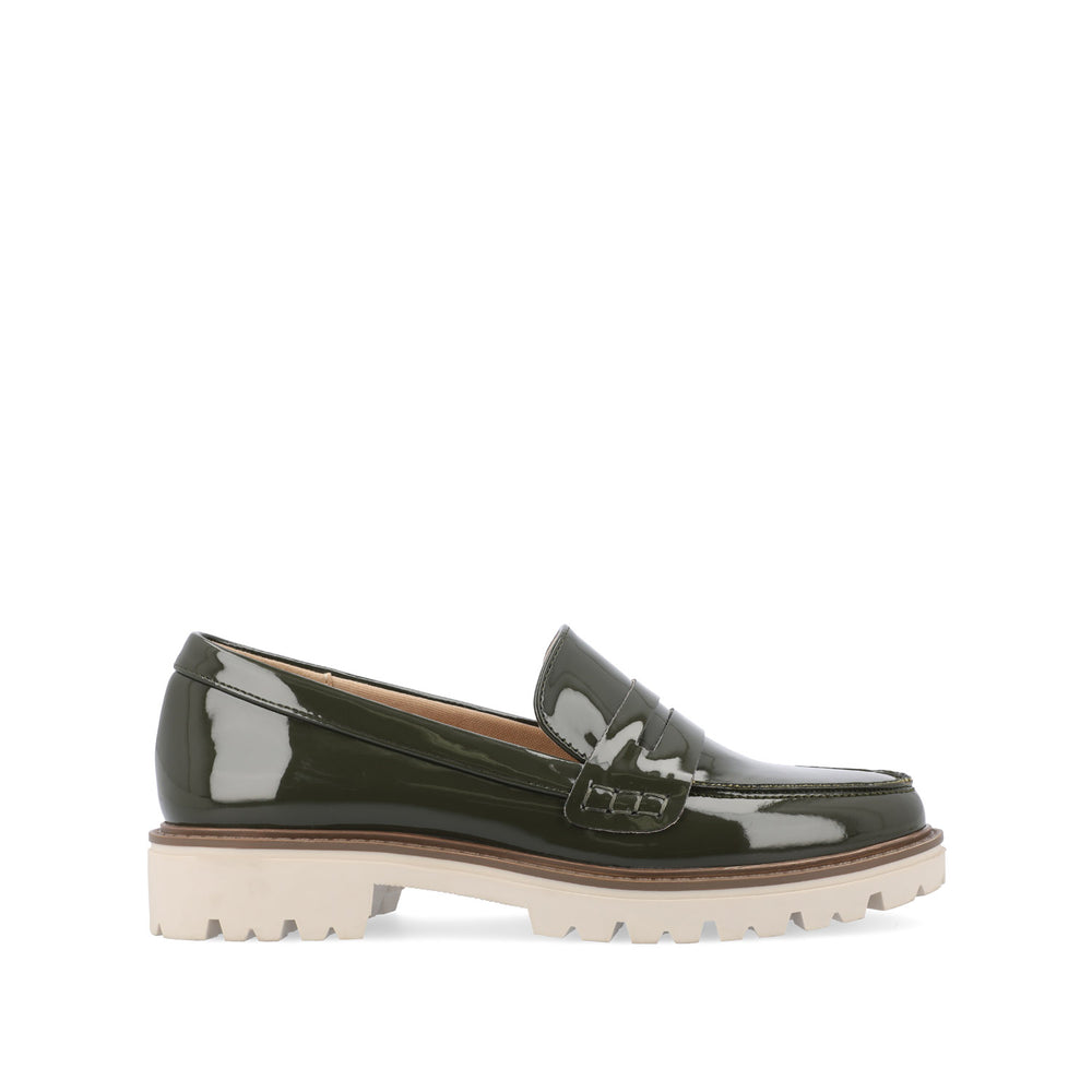 KENLY FAUX LEATHER LOAFER FLATS IN WIDE