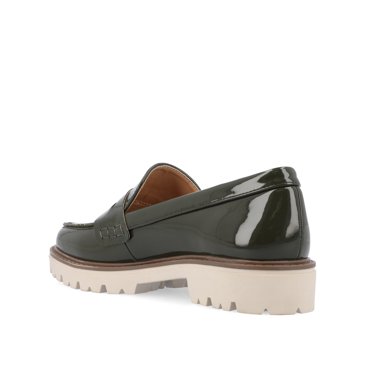 KENLY LOAFER FLATS IN VEGAN LEATHER - Green Patent