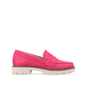 KENLY LOAFER FLATS IN FAUX SUEDE - Pink Faux Suede