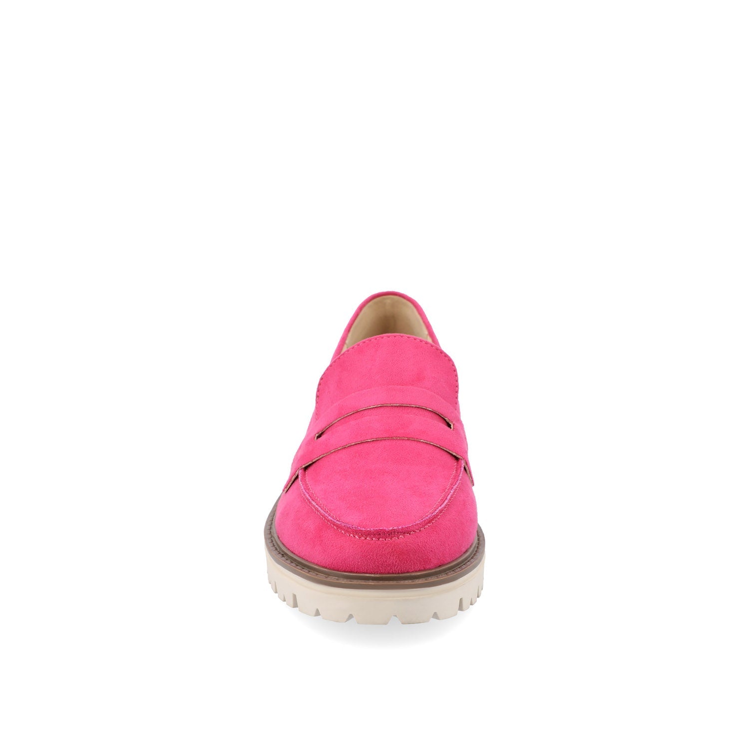 KENLY LOAFER FLATS IN FAUX SUEDE - Pink Faux Suede