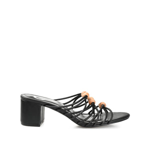 KENNADI BLOCK HEELED MULTI STRAP SANDALS - Black