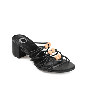 KENNADI BLOCK HEELED MULTI STRAP SANDALS - Black