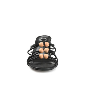 KENNADI BLOCK HEELED MULTI STRAP SANDALS - Black