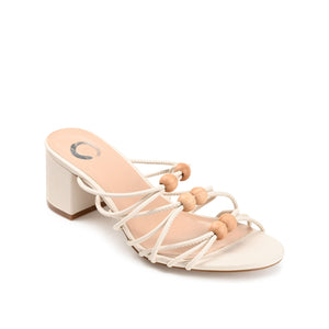 KENNADI BLOCK HEELED MULTI STRAP SANDALS - Ivory