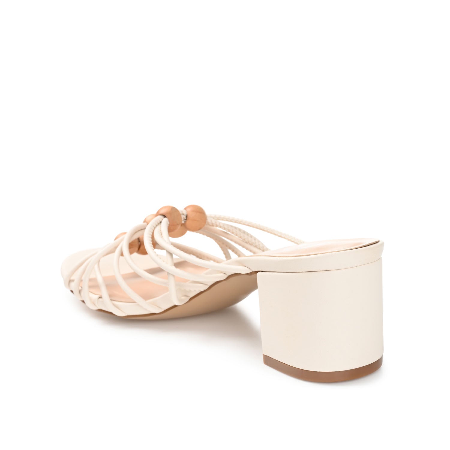 KENNADI BLOCK HEELED MULTI STRAP SANDALS - Ivory