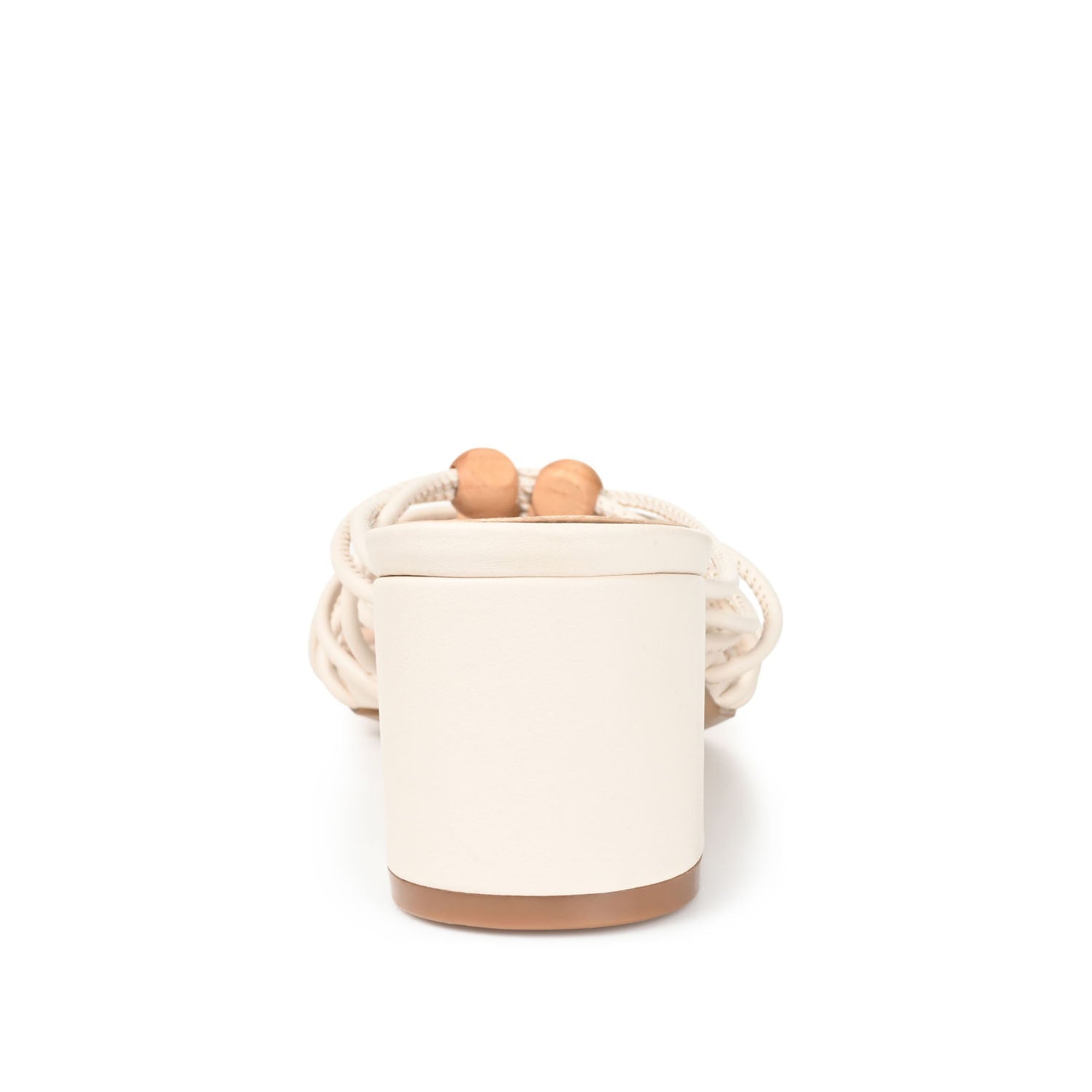 KENNADI BLOCK HEELED MULTI STRAP SANDALS - Ivory