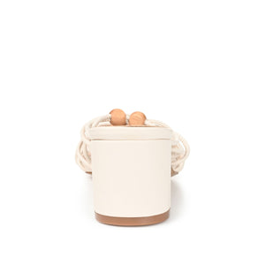 KENNADI BLOCK HEELED MULTI STRAP SANDALS - Ivory