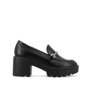 KEZZIAH BLOCK HEEL LOAFERS IN WIDE - Black