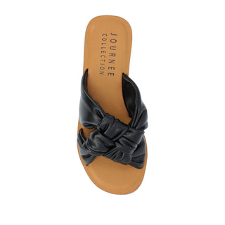 KIANNA SLIDE SANDALS IN FAUX LEATHER