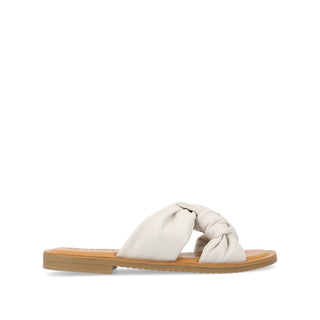 KIANNA SLIDE SANDALS IN FAUX LEATHER