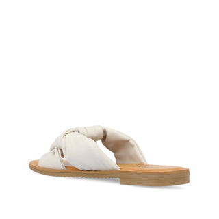 KIANNA SLIDE SANDALS IN FAUX LEATHER