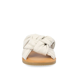 KIANNA SLIDE SANDALS IN FAUX LEATHER