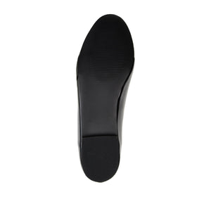 KIM ROUND TOE BALLET FLATS IN PATENT - Black