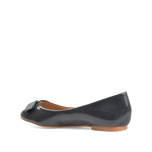 KIM ROUND TOE BALLET FLATS IN PATENT - Grey