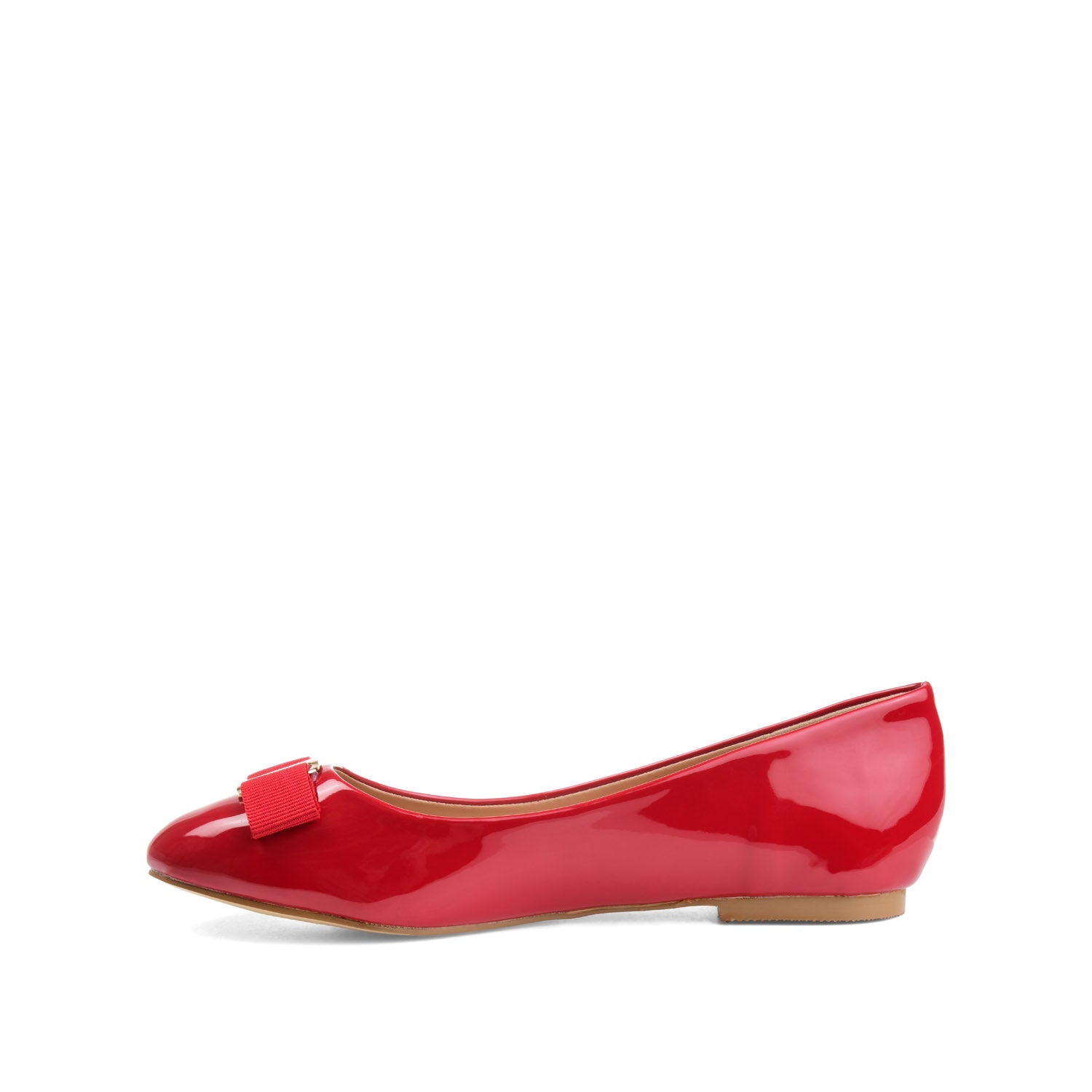 KIM ROUND TOE BALLET FLATS IN PATENT - Red