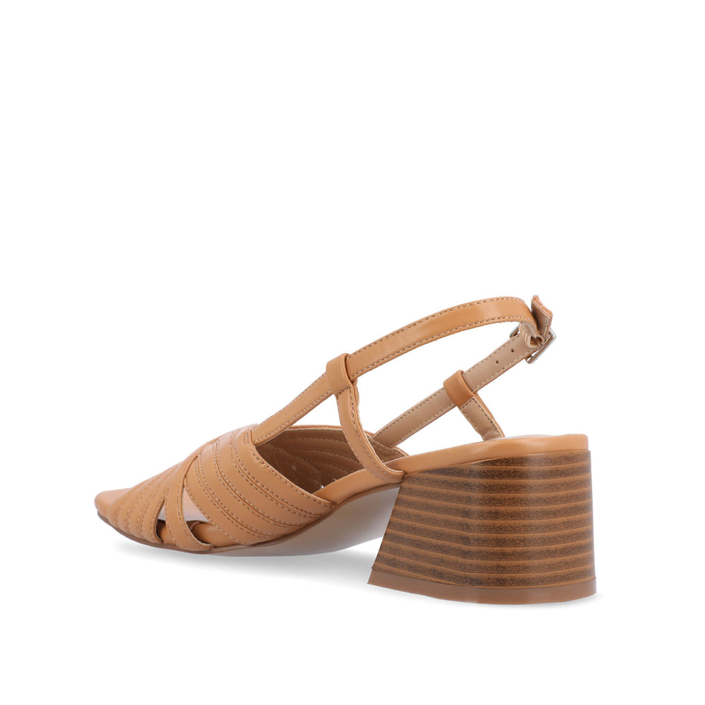 KIRSI BLOCK HEELED SANDAL IN FAUX LEATHER