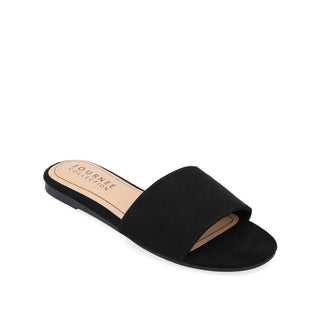 KOLINNA SLIDE SANDALS IN FAUX SUEDE