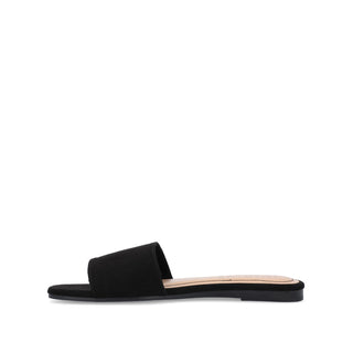 KOLINNA FAUX SUEDE SLIDE SANDALS WIDE