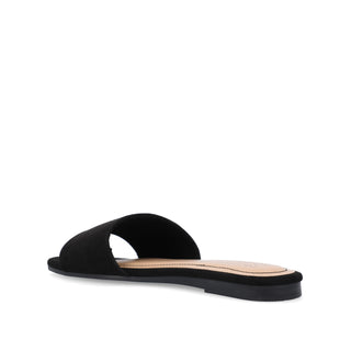 KOLINNA FAUX SUEDE SLIDE SANDALS WIDE