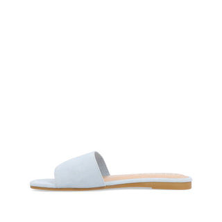 KOLINNA FAUX SUEDE SLIDE SANDALS WIDE