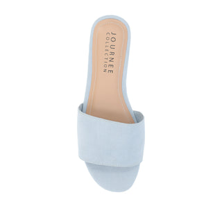 KOLINNA FAUX SUEDE SLIDE SANDALS WIDE