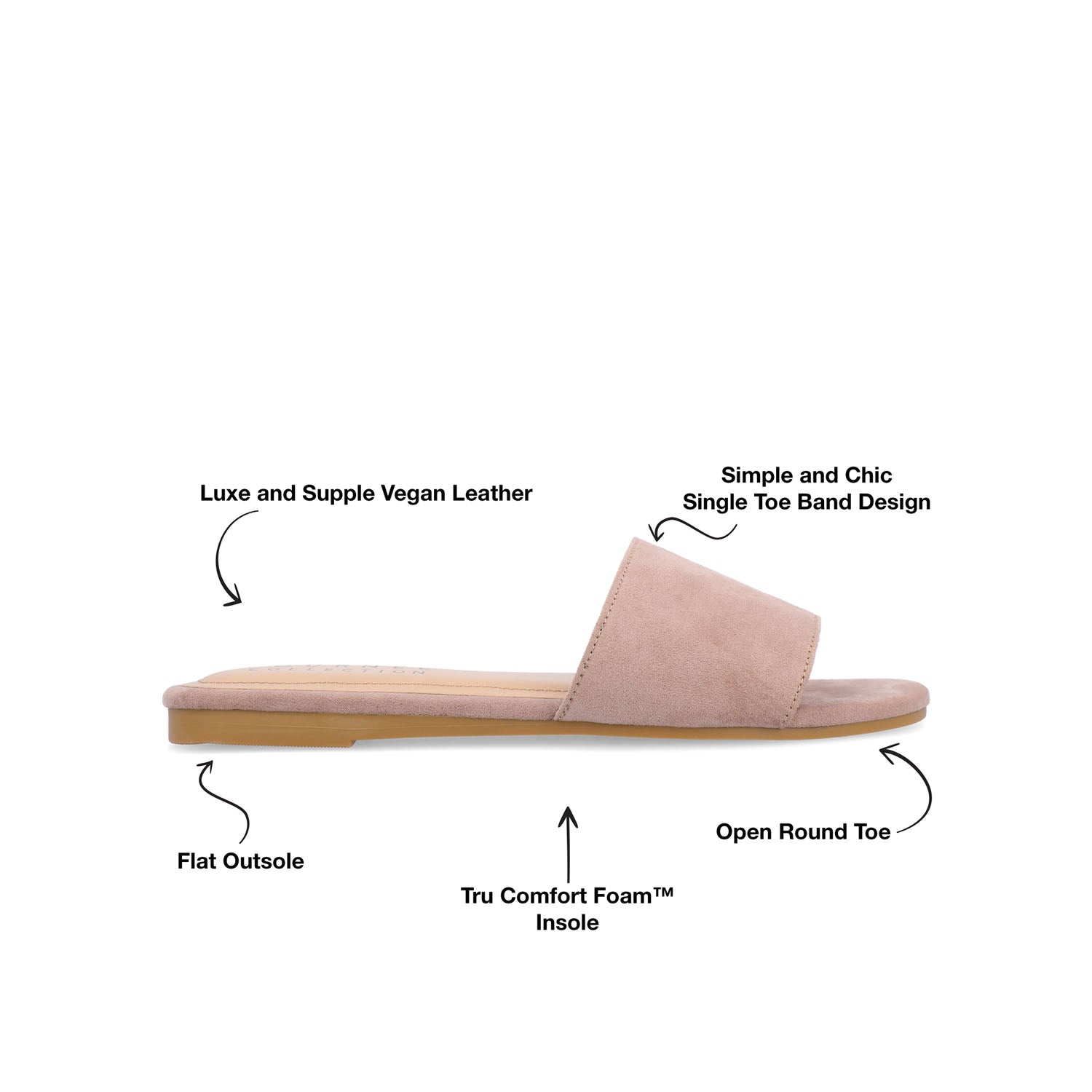 KOLINNA STATEMENT SLIDE SANDALS IN WIDE - Mauve