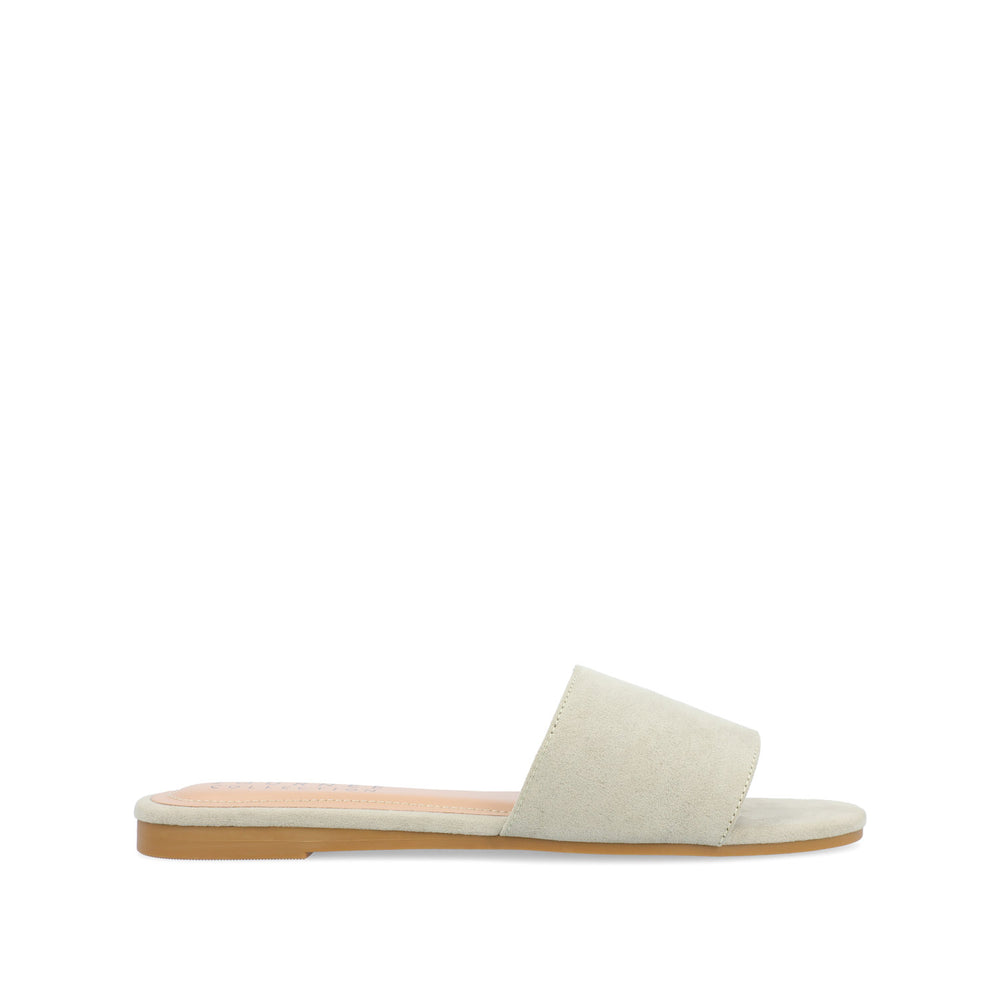 KOLINNA SLIDE SANDALS IN FAUX SUEDE