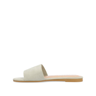 KOLINNA FAUX SUEDE SLIDE SANDALS WIDE