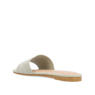 KOLINNA FAUX SUEDE SLIDE SANDALS WIDE