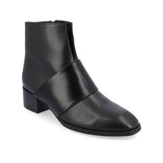 KYLER BLOCK HEELED BOOTIES IN FAUX LEATHER