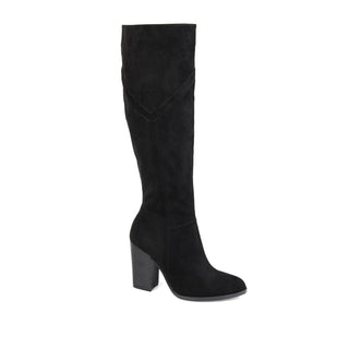 KYLLIE KNEE HIGH BOOTS IN FAUX SUEDE