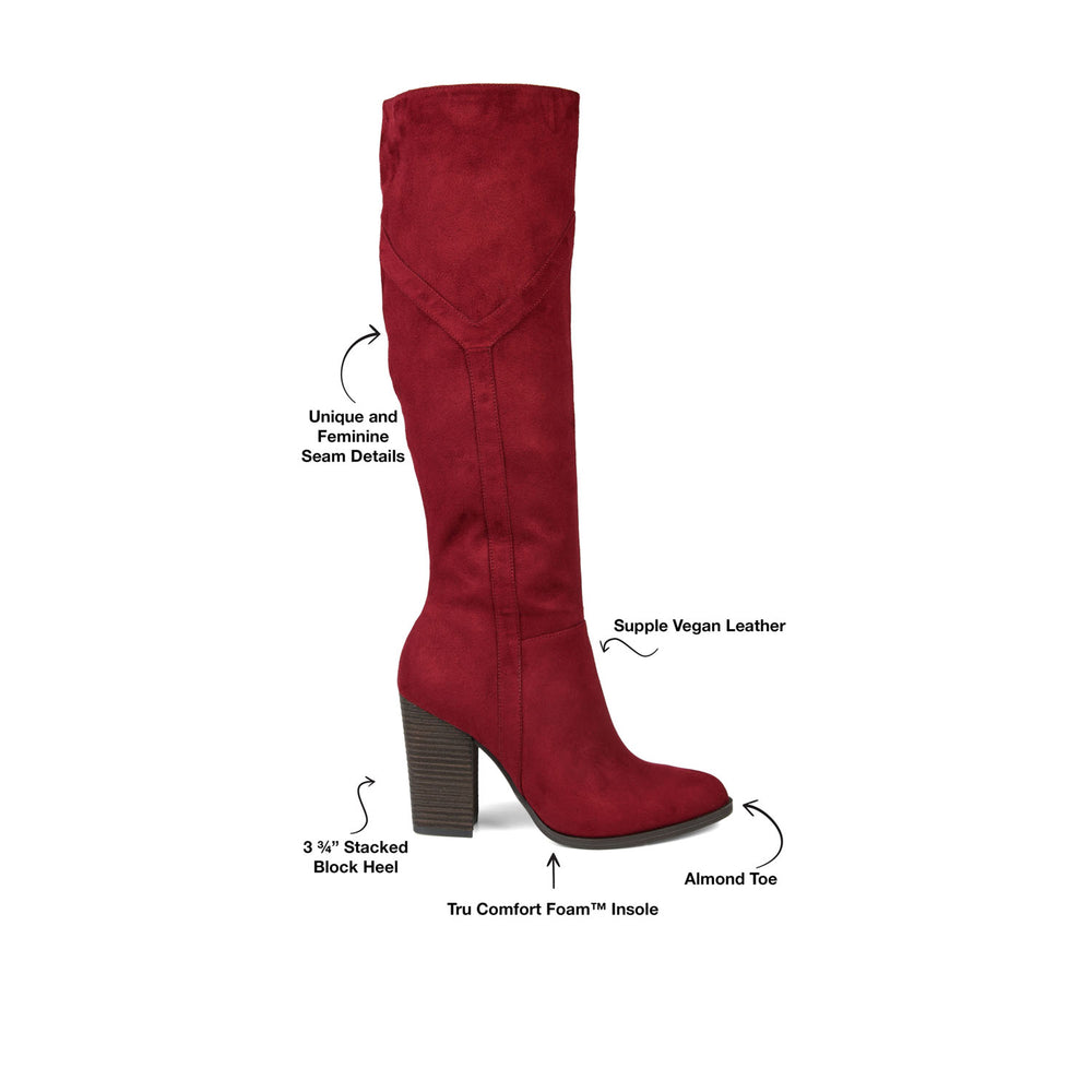 KYLLIE KNEE HIGH BOOTS IN FAUX SUEDE