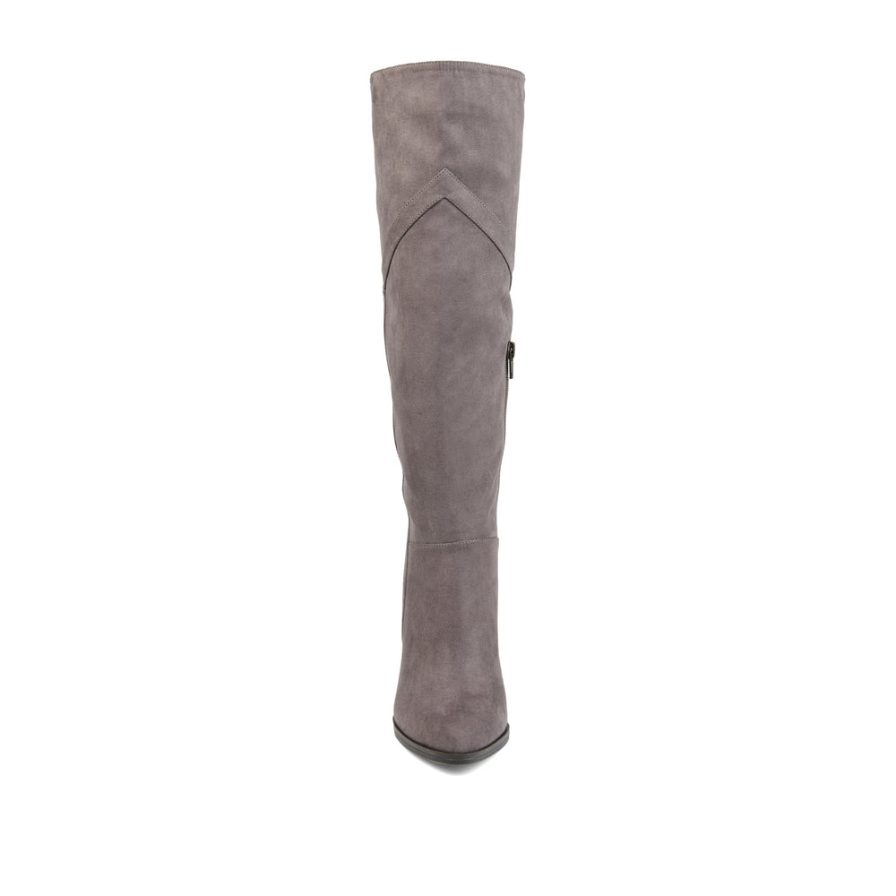 KYLLIE KNEE HIGH BOOTS IN FAUX SUEDE