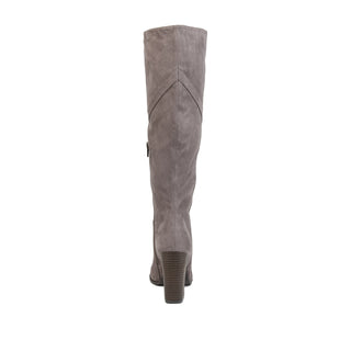 KYLLIE KNEE HIGH BOOTS IN FAUX SUEDE