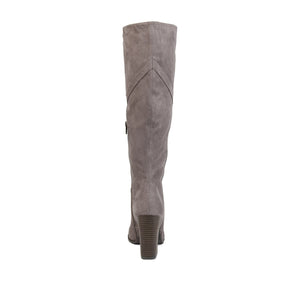 KYLLIE KNEE-HIGH BOOTS IN X-WIDE CALF - Grey Faux Suede