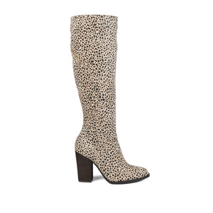 KYLLIE KNEE-HIGH BOOTS IN WIDE CALF - Cheetah Faux Suede 2