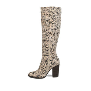 KYLLIE KNEE HIGH BOOTS IN FAUX SUEDE