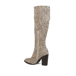 KYLLIE KNEE-HIGH BOOTS IN WIDE CALF - Cheetah Faux Suede 2