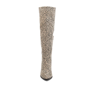 KYLLIE KNEE HIGH BOOTS IN FAUX SUEDE - Cheetah Faux Suede 2